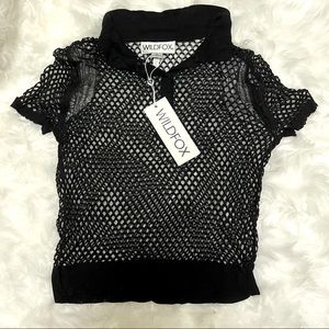 Wildfox Sample Block Crochet/Knit Mesh Top (Size S)